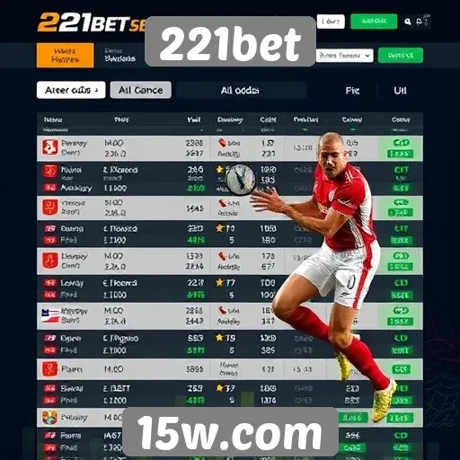 Comparação de odds no site 221bet
